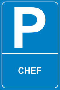 Parkplatzschild Blau P Chef